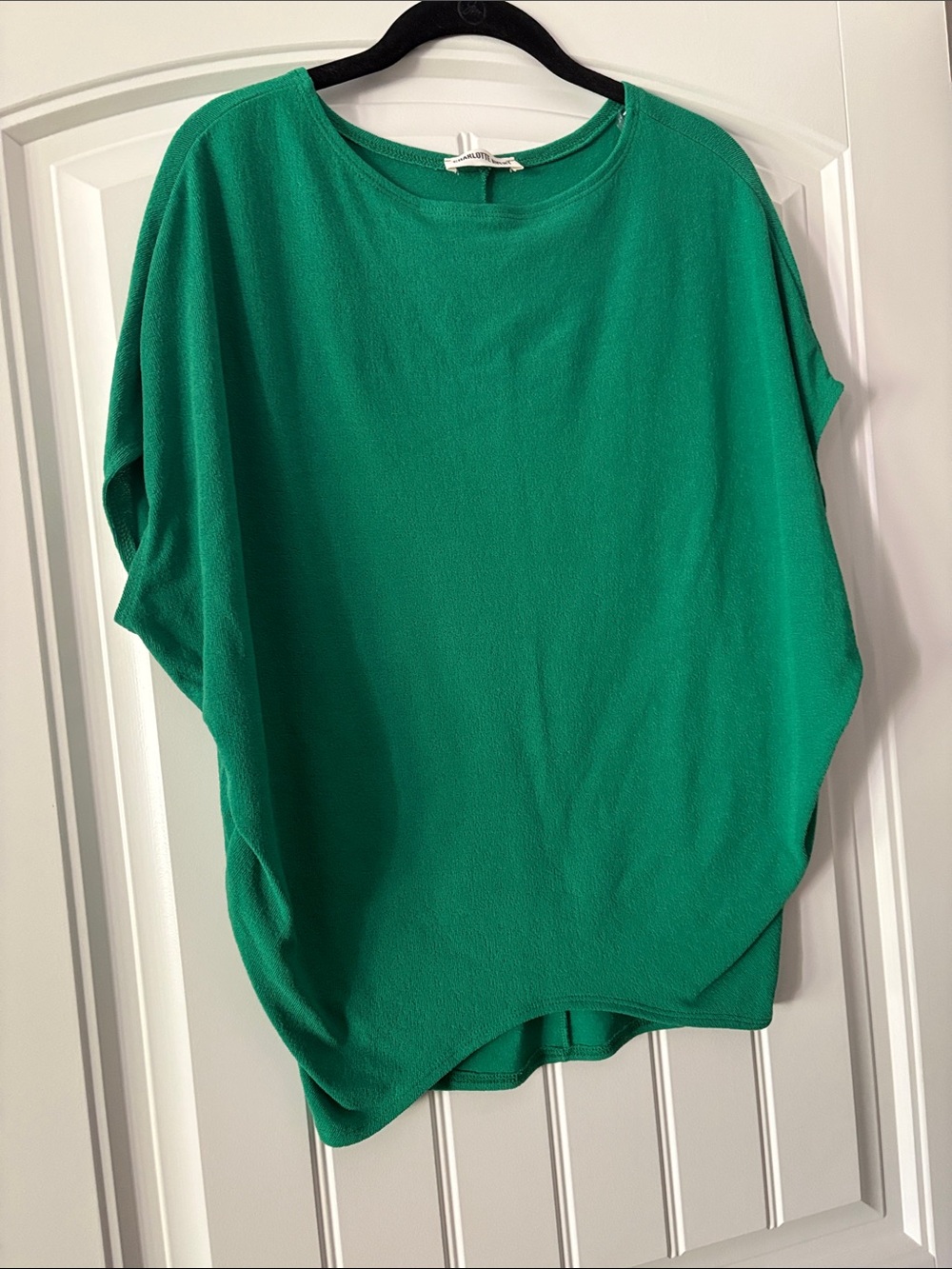 Relaxed Dolman Tunic Top in Emerald Green